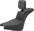 SADDLEMEN Tour Step Up Seat - Rider Backrest - Full Lattice Stitch - FXBB/FXST '18-'22 818-30-195BR