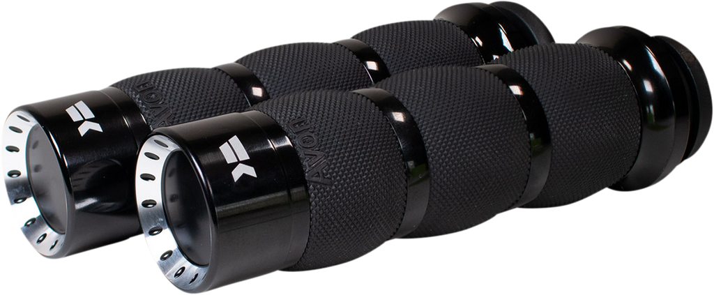 KHROME WERKS Grips - Turbine - Air Cushion - TBW - Black 500130