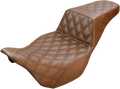 SADDLEMEN Step-Up Seat - Full Lattice Stitch - Brown - '08-'23 FL 808-07B-175BR
