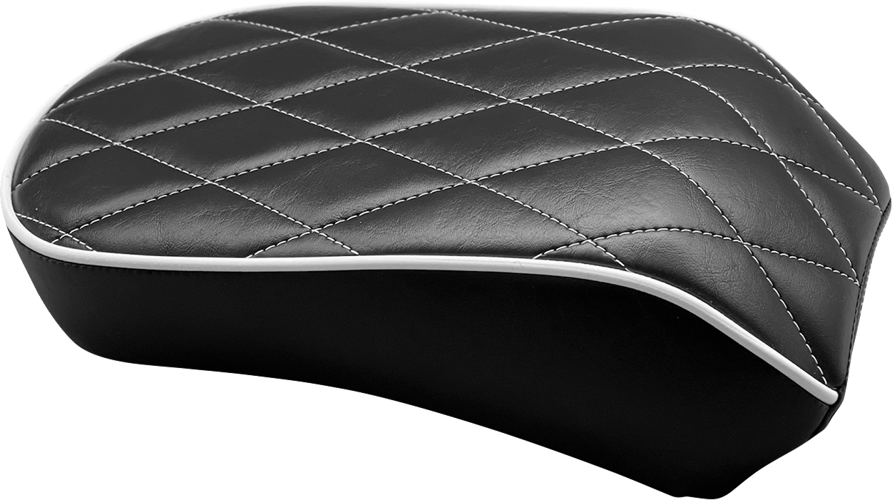 LE PERA Bare Bones Pillion Pad - White Diamond - Black - FLDE/FLHC '18-'22 LYX-007PDMWTP
