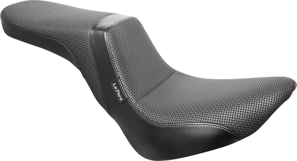 LE PERA Daytona 2-Up Seat - Without Backrest - Basketweave - Black - Softail LYB-543BW