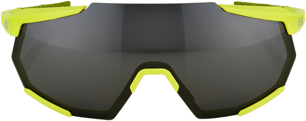 100% Racetrap Sunglasses - Yellow - Black Mirror Lens 61037-004-61