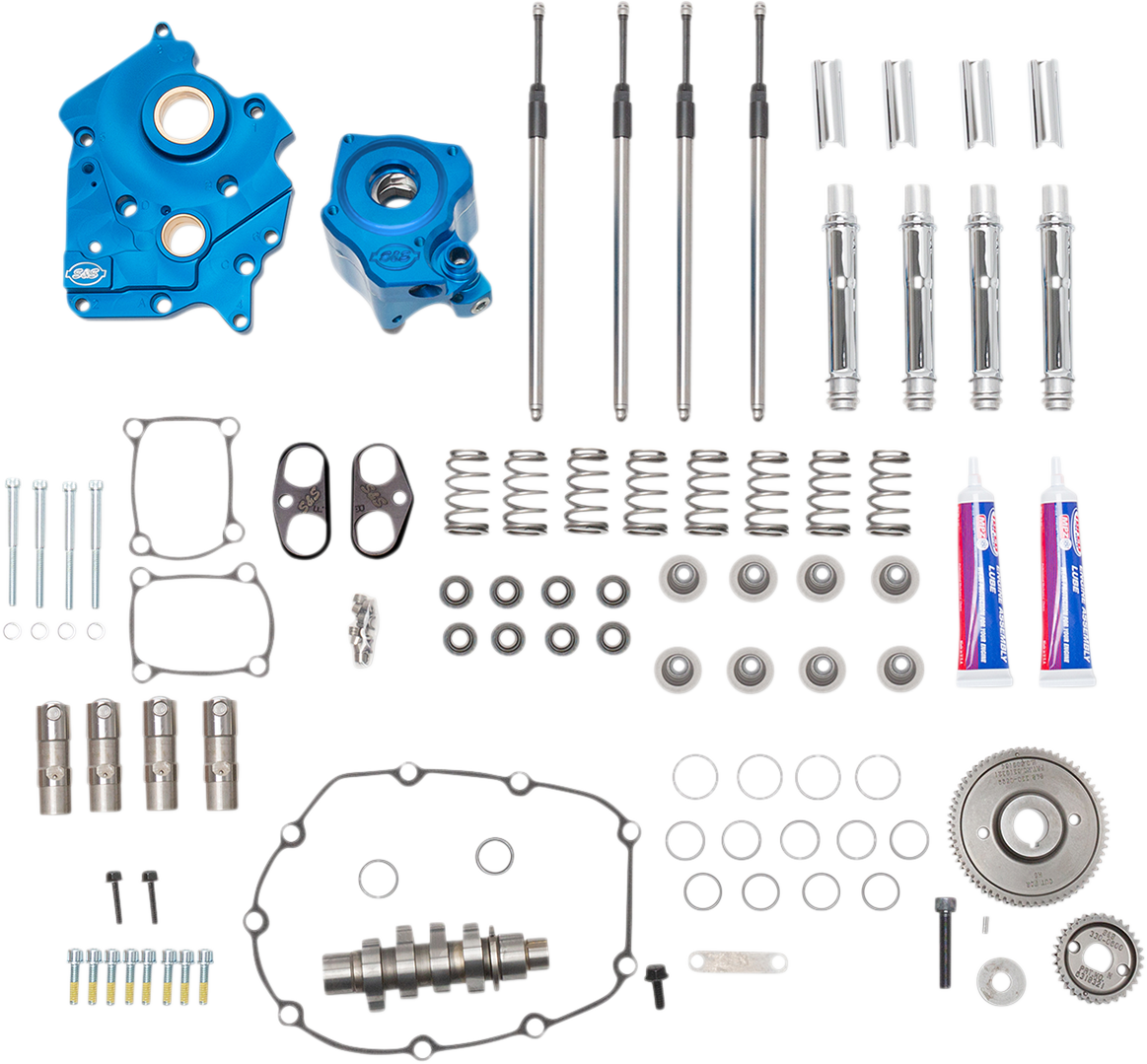 S&S CYCLE Cam Chest Kit with Plate M8 - Gear Drive - Water Cooled - 550 Cam - Chrome Pushrods 310-1081A