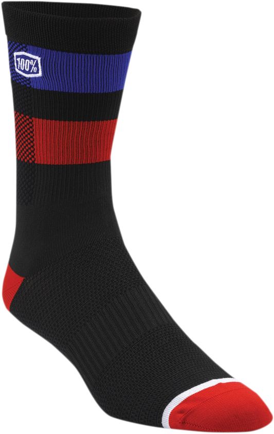 100% Flow Performance Socks - Black - Large/XL 20049-00001