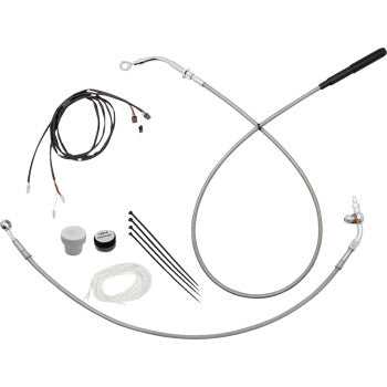 FAT BAGGERS INC. EZ Install Kit - 18" Handlebars - Upper Clutch - Braided Stainless Steel/Chrome 119918-C