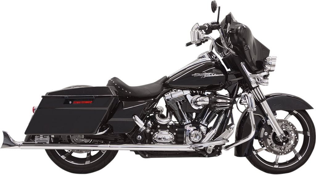 BASSANI XHAUST Fishtail Mufflers - Chrome - w/ Baffle - 33" - 95-'16 Touring 1F27E33