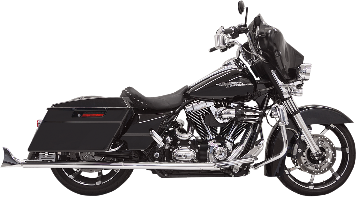 BASSANI XHAUST Fishtail Mufflers - Chrome - w/ Baffle - 33" - 95-'16 Touring 1F27E33