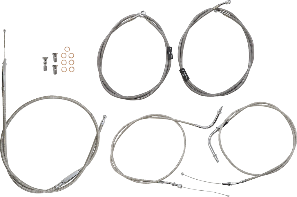 BARON Cable Line Kit - 12" - 14" - '99 - '03 Roadstar - Stainless Steel BA-8021KT-12