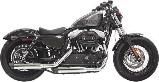 BASSANI XHAUST Mufflers - Chrome/Black - Slash-Cut - Sportster 1X27SB