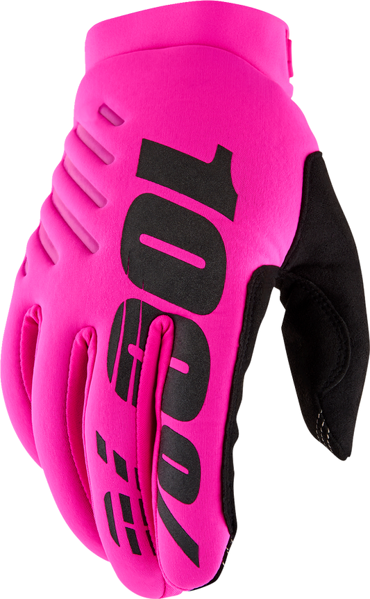 100% Women's Brisker Gloves - Neon Pink/Black - Small 10005-00006
