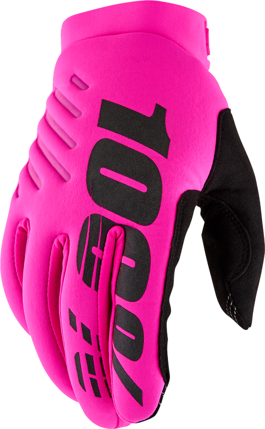 100% Women's Brisker Gloves - Neon Pink/Black - Large 10005-00008