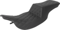 SADDLEMEN Step-Up Seat - Full Lattice Stitch - Black - FLH 897-07-195