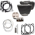 S&S CYCLE Cylinder Kit - 4.375" Stroke - Wrinkle Black w/Highlights - M8 910-0625A