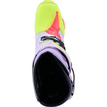 ALPINESTARS Tech 10 Supervented Boots - Purple/Fluorescent Yellow/Diva Pink - US 14 / EU 49.5 2010520-3150-14