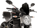 PUIG HI-TECH PARTS Race Windscreen - Black - Tour - Ducati 8900N