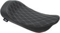DRAG SPECIALTIES Low Solo Seat - Double Diamond - Silver Stitch 0801-1156