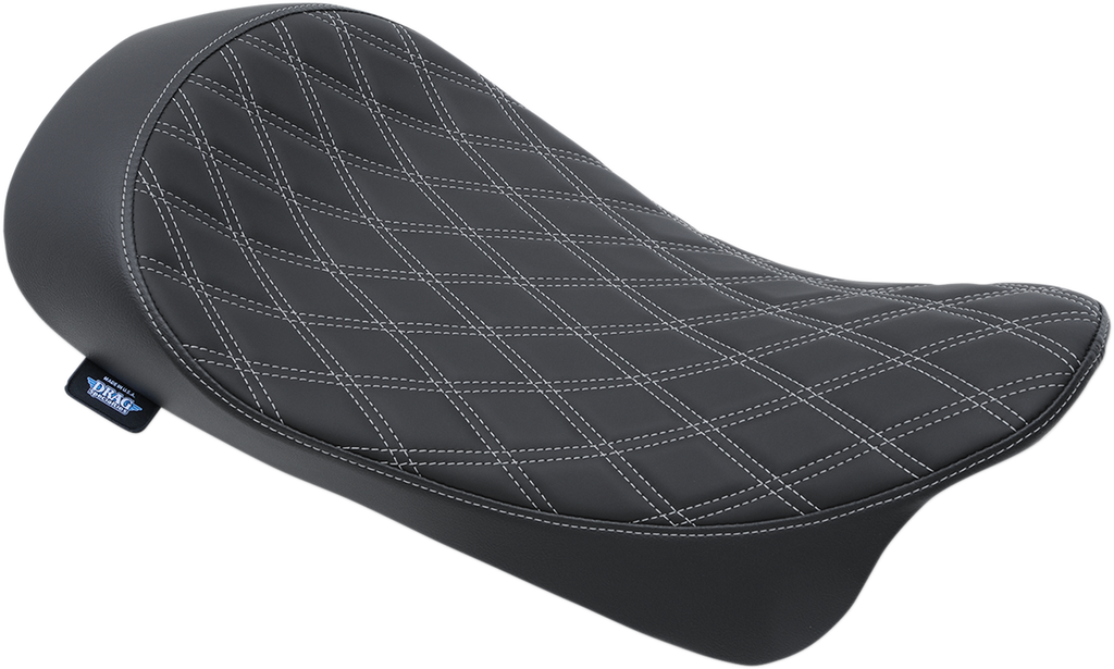 DRAG SPECIALTIES Low Solo Seat - Double Diamond - Silver Stitch - FL '08-'22 0801-1153