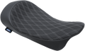 DRAG SPECIALTIES Low Solo Seat - Double Diamond - Silver Stitch - FL '08-'22 0801-1153