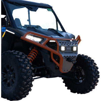 RAVEK Front Bumper/Skid Plate with Amber Lights - Red - RZR XP 1000 64-317RDLA