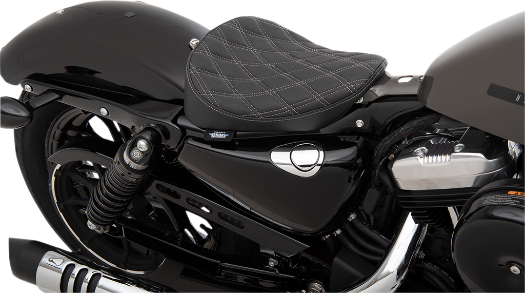 DRAG SPECIALTIES Bobber Solo Seat - Double Diamond - Silver Stitch - '10-'22 XL 0804-0740