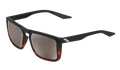 100% Renshaw Sunglasses - Soft Tact Black/Havana Fade - HiPER Silver Mirror 60021-00004