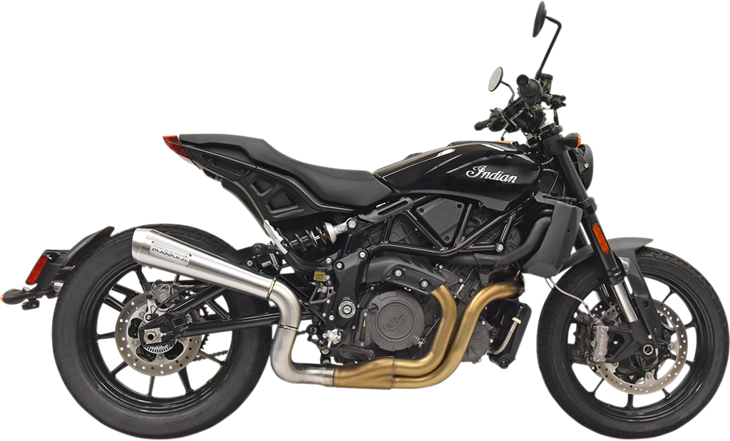 BASSANI XHAUST 4" Short Megaphone Muffler without Catalytic Converter - High Mount Indian FTR 1200  8F227SS