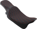 DRAG SPECIALTIES Predator 2-Up Seat - Double Diamond - Red Stitching - FL '08-'22 0801-1272