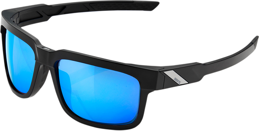 100% Type-S Sunglasses - Black - Blue Mirror 61032-019-75