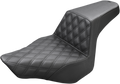 SADDLEMEN Step-Up Seat - Front Lattice Stitch - Black - FXSB 813-27-172