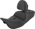 SADDLEMEN Pillow-Top Roadsofa Seat - with Backrest - Black - FLH/FLT '08-'23 808-07B-181BR