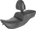 SADDLEMEN Heated RoadSofa Seat - With Backrest - Black W/Black Stitching 897-06-187BRHCT