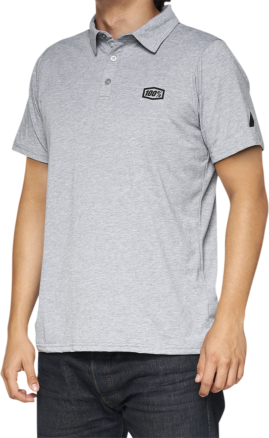 100% Corpo Polo Shirt - Heather Gray/Black - 2XL 35019-439-14