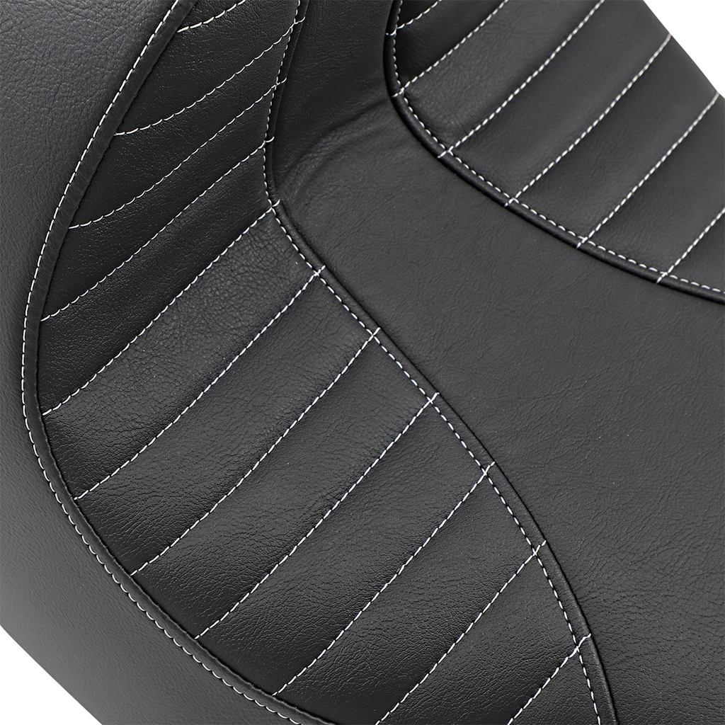 DRAG SPECIALTIES EZ-Solo Seat - Scorpion Stitch - Silver Thread - Vinyl - FXBR/S ACT EZ-ON MOUNT STYLE 0802-1273
