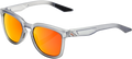 100% Hudson Sunglasses - Crystal Gray - Red Mirror 61028-255-43