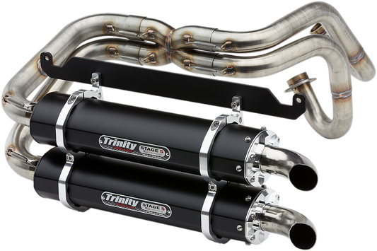 TRINITY RACING Dual Exhaust - Black - Talon 2019-2024 Honda Talon 2 and 4 seat TR-4170D-BK