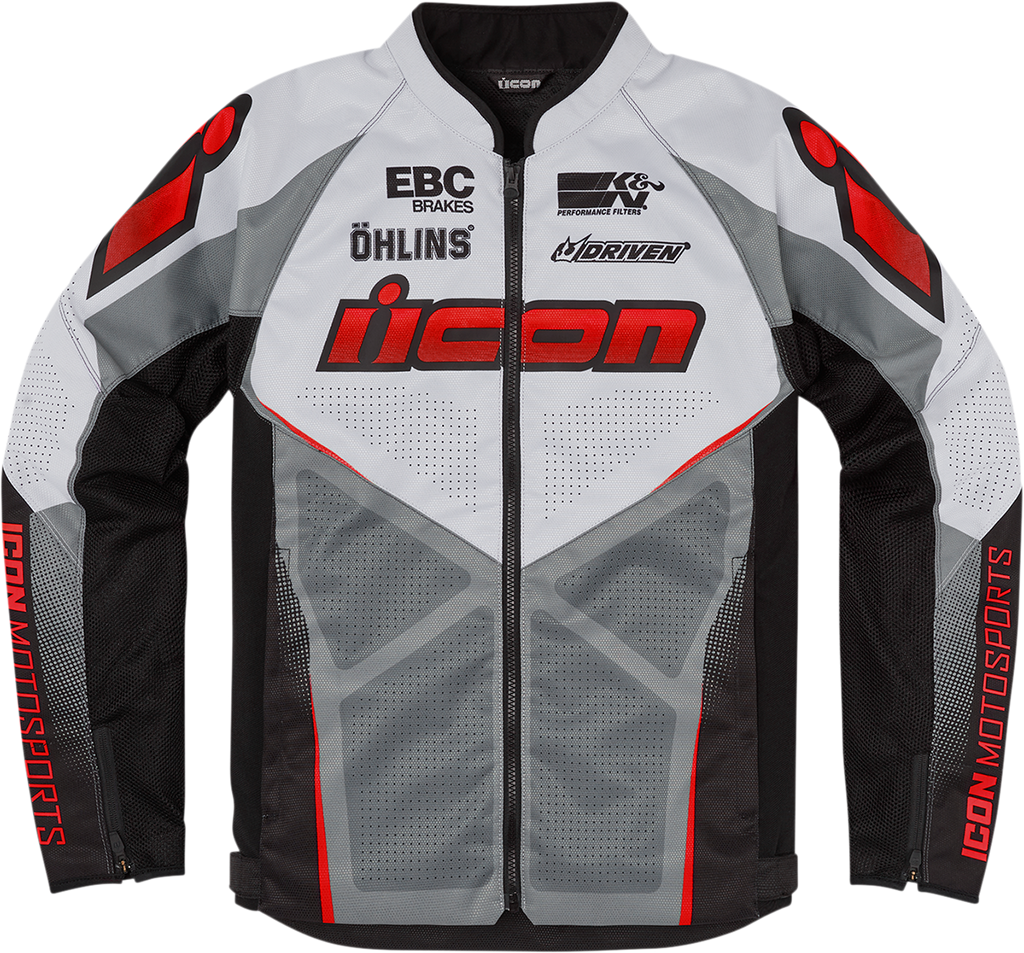 ICON Hooligan Ultrabolt Jacket - Gray/Red - Small 2820-5540