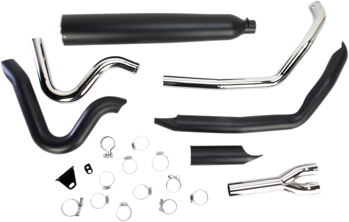 COBRA 2:1 Exhaust - Black - '09-'16 FL 6450B