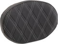 DRAG SPECIALTIES Sissy Bar Pad - Double Diamond - Silver - Oval 0822-0447