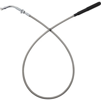 FAT BAGGERS INC. EZ Install Upper Clutch Cable - FLHX/FLTR - Stock - Braided Stainless Steel/Chrome 108000-C