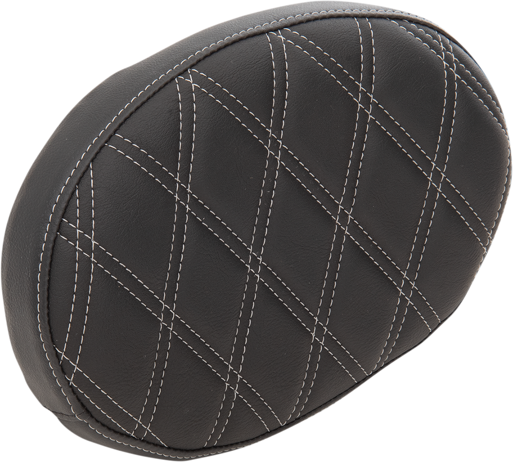 DRAG SPECIALTIES Backrest Pad - Oval - Double Diamond - Silver Thread 0822-0429