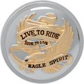 DRAG SPECIALTIES Gas Cap - Non-Vented Live To Ride - Chrome with Gold 72646