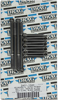 DRAG SPECIALTIES Outer Primary Knurled Bolt Kit - Black/Chrome - M8 MK787BK