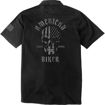 American Biker Biker Sam Contrast Stitch Shop Shirt - Black/Gray - 3XL ABBSAM16ST8BCH3R