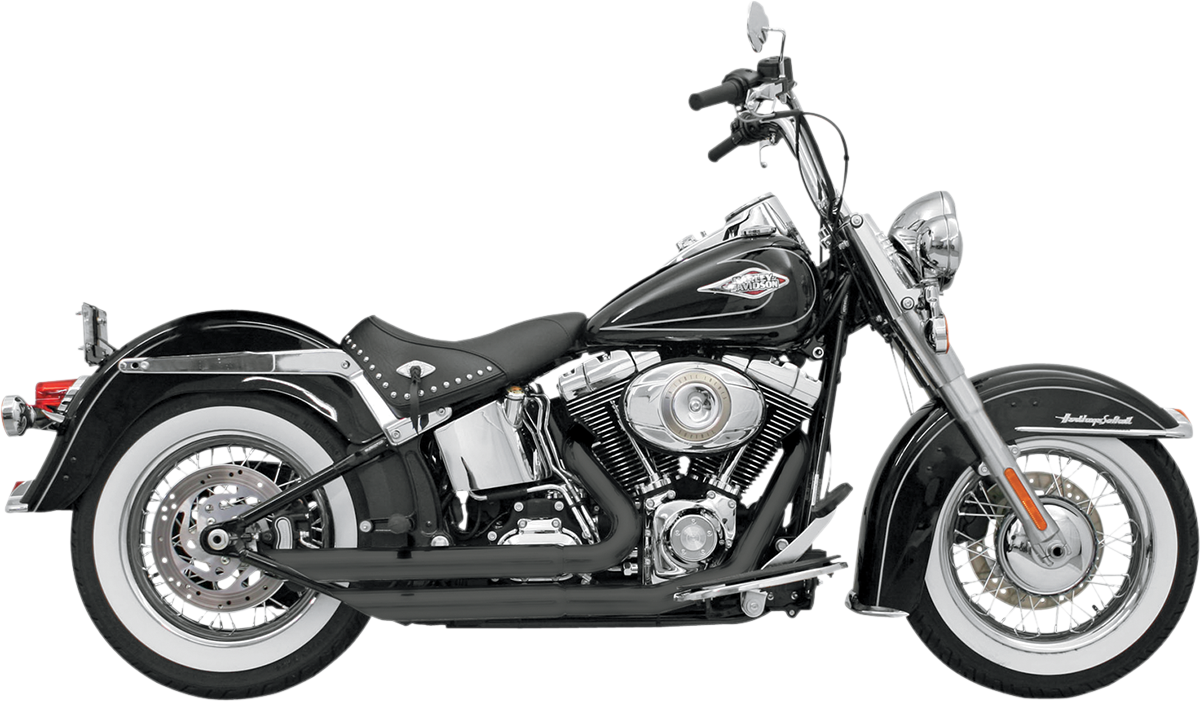 BASSANI XHAUST FireFlight Exhaust - Black - Softail 12123B