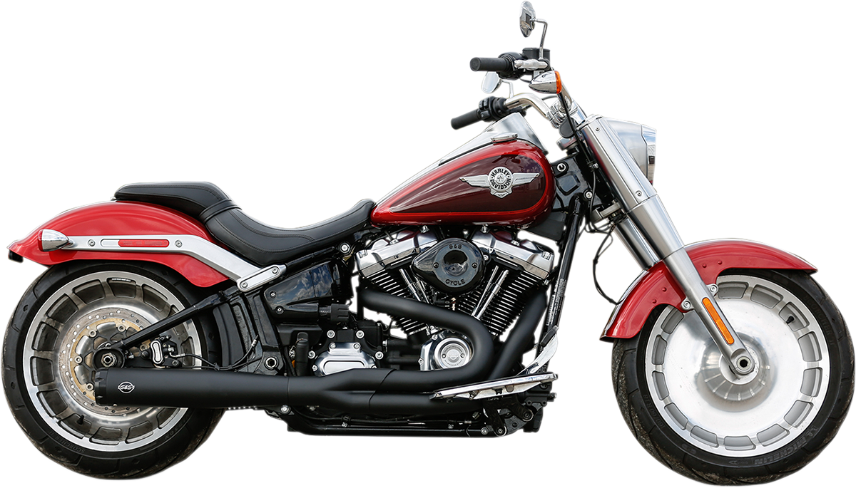 S&S CYCLE 2:1 50 State Exhaust for M8 Softail - Black 550-0846B