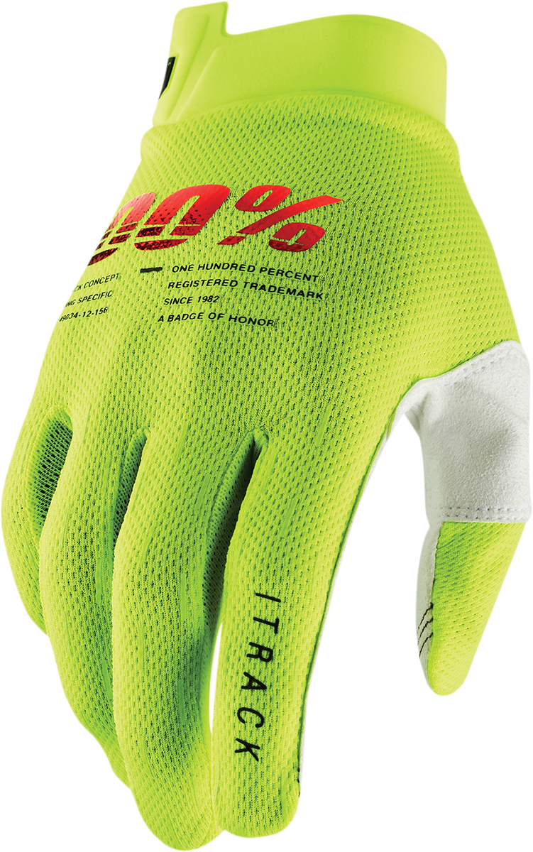 100% Youth iTrack Gloves - Fluo Yellow - XL 10009-00007