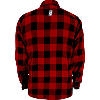 GERBING HEATED CLOTHING 7 V Battery Heated Flannel Shirt - Red/Black - Medium GER7VFS-RB-M