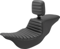 SADDLEMEN Tour Step Up Seat - Rider Backrest - Tuck-n-Roll - FL '08-'22 808-07B-191BR