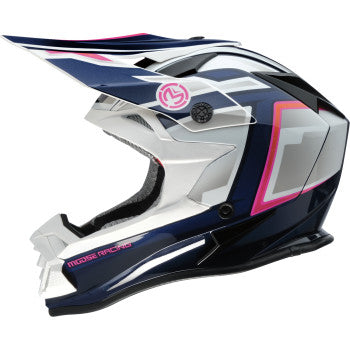 MOOSE OFFROAD MR3 Helmet - F.A.F. - White/Navy/Pink - Medium 0110-8949
