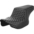 SADDLEMEN Step-Up Seat - Front Honeycomb - White Stitching - FL '23-'24 823-07-17706